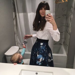 White House Black Market Midi Skirt